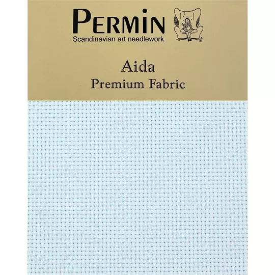 Permin 16 Count Aida - Icelandic Blue Fabric
