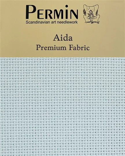 Permin 14 Count Aida - Touch of Blue Fabric
