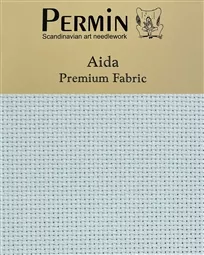 Permin 14 Count Aida - Touch of Blue Fabric