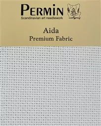 Permin 14 Count Aida - Graceful Grey Fabric