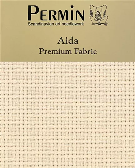 Permin 14 Count Aida - Almond Fabric