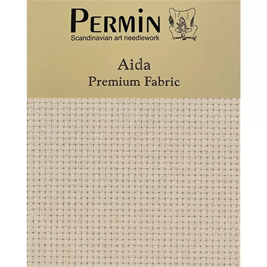 Permin 14 Count Aida - Almond Fabric