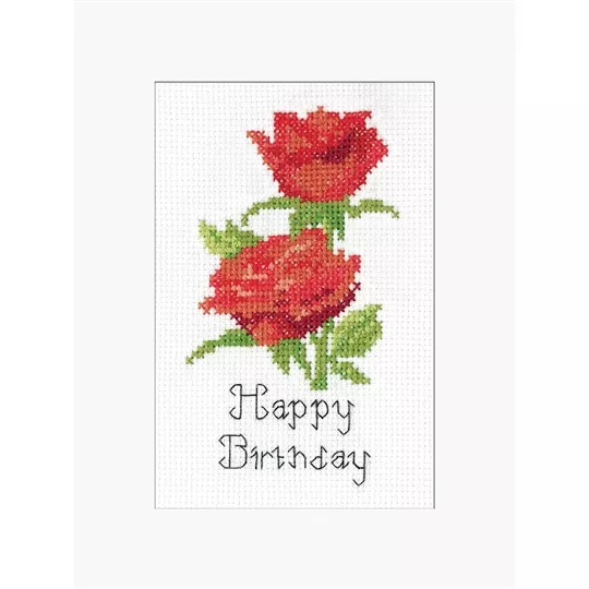Heritage Red Roses Card Cross Stitch Kit