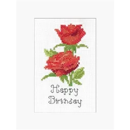 Heritage Red Roses Card Cross Stitch Kit
