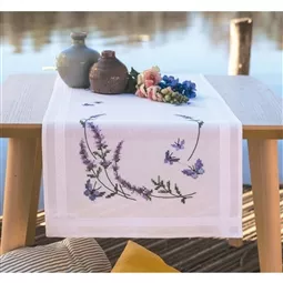 Vervaco Lavender and Butterflies Runner Cross Stitch Kit