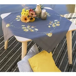Vervaco Robins and Yellow Flowers Tablecloth Cross Stitch Kit