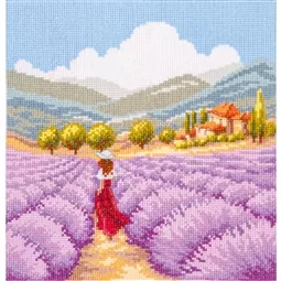 Vervaco Lavender Landscape Cross Stitch Kit