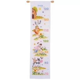 Vervaco Farm Animals Height Chart Cross Stitch Kit