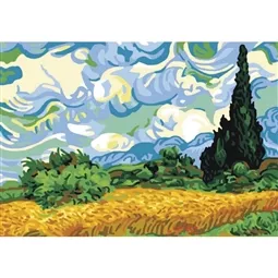 Wheat Field with Cypresses