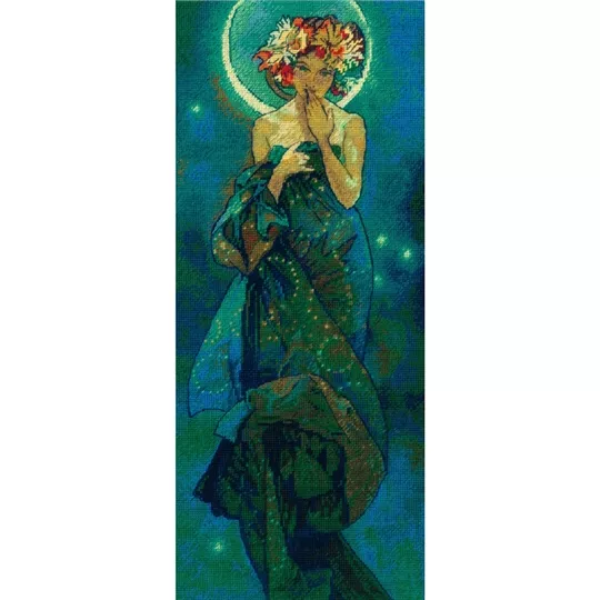 RIOLIS Mucha - The Moon Cross Stitch Kit