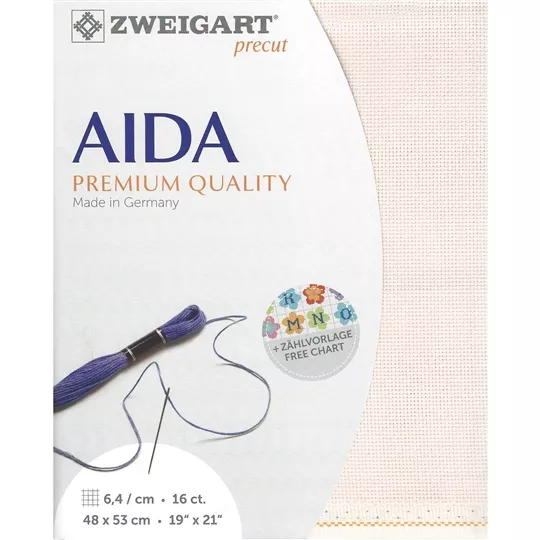 Zweigart 16 Count Aida Pre-Cut - Light Pink Fabric