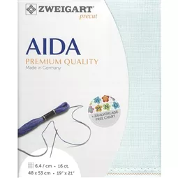 Zweigart 16 Count Aida Pre-Cut - Ice Blue