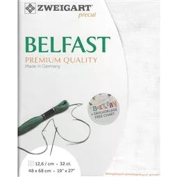 Zweigart Belfast 32 Count Linen Pre-Cut - White Fabric