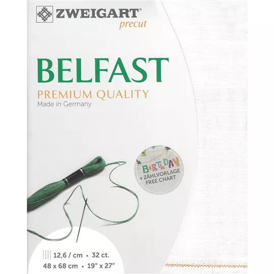 Zweigart Belfast 32 Count Linen Pre-Cut - Antique White Fabric