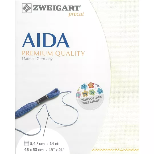 Zweigart 14 Count Vintage Aida Pre-Cut - Cream Fabric
