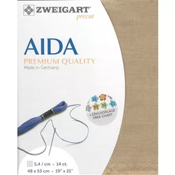 Zweigart 14 Count Vintage Aida Pre-Cut - Mocha