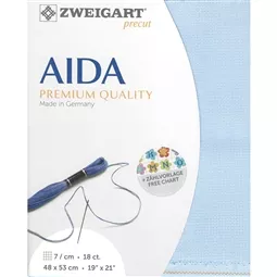 Zweigart 18 Count Aida Pre-Cut - Sky Blue