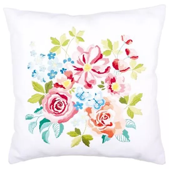 Vervaco Flower Bouquet Cushion Embroidery Kit
