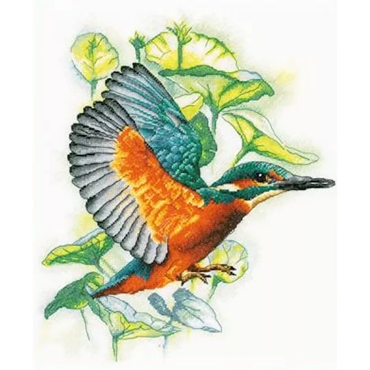 Lanarte Flying Kingfisher Cross Stitch Kit