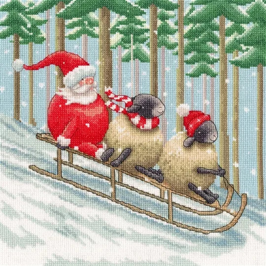 Bothy Threads Santa's Sled Squad Christmas Cross Stitch Kit