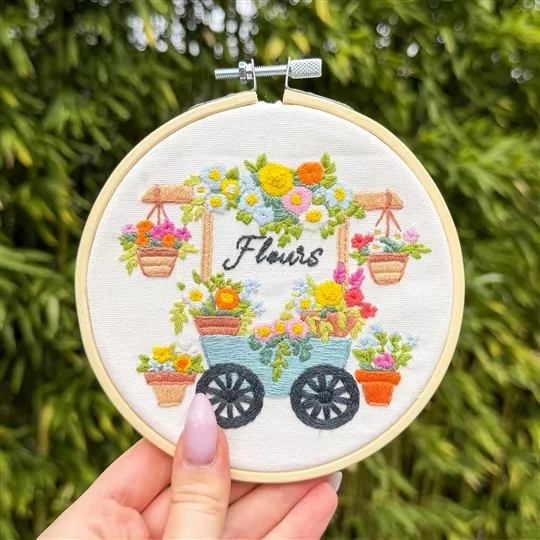 Milpoint The Flower Wheelbarrow Embroidery Kit