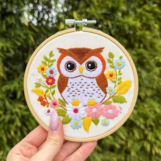 Milpoint Floral Owl Embroidery Kit