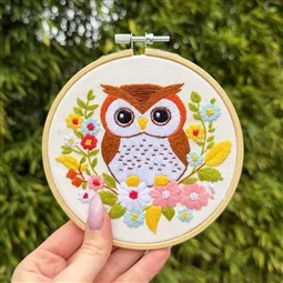 Milpoint Floral Owl Embroidery Kit