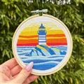 Milpoint Lighthouse at Dusk Embroidery Kit