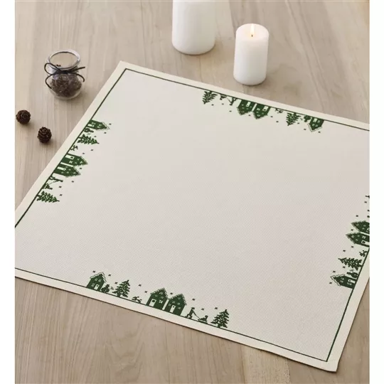 Permin Row of Houses Table Centre Christmas Cross Stitch Kit
