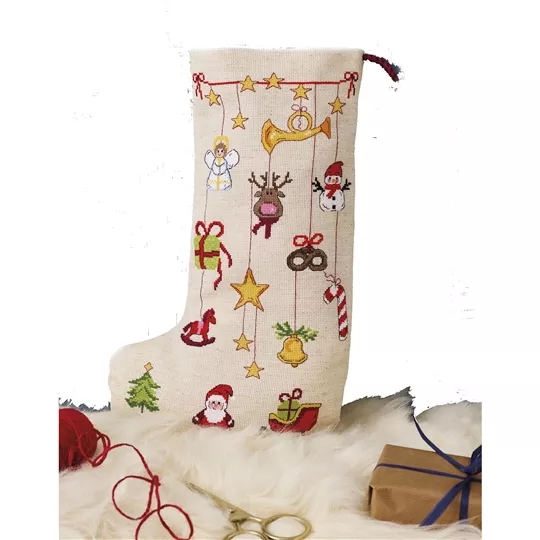 Permin Christmas Stars Stocking Cross Stitch Kit