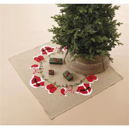Permin Clothes Line Tree Skirt Christmas Cross Stitch Kit