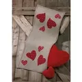 Permin Red Hearts Runner Christmas Cross Stitch Kit