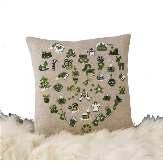 Permin Heart Cushion Christmas Cross Stitch Kit