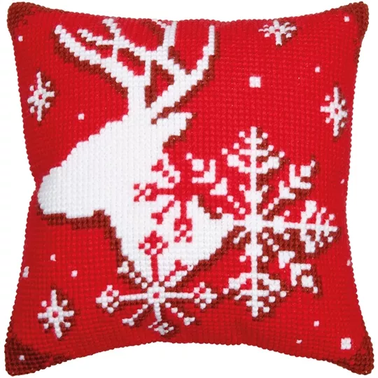 Vervaco Deer and Snowflakes Cushion Cross Stitch Kit