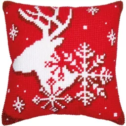 Deer and Snowflakes Cushion
