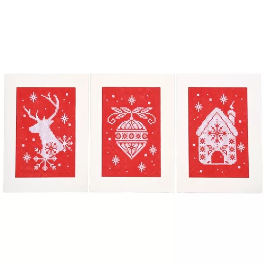 Vervaco Gingerbread and Reindeer Cards Christmas Cross Stitch Kit