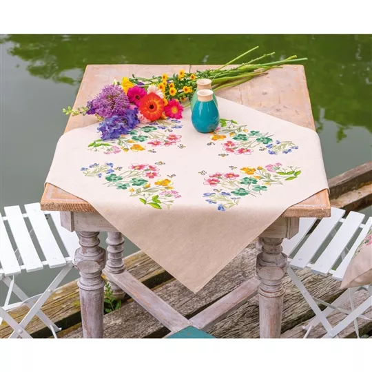 Vervaco Meadow Flowers Tablecloth Embroidery Kit