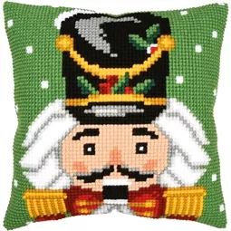 Vervaco Nutcracker Cushion Green Cross Stitch Kit