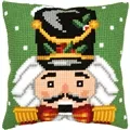 Vervaco Nutcracker Cushion Green Christmas Cross Stitch Kit
