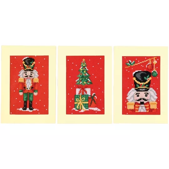 Vervaco Nutcracker Christmas Cards Cross Stitch Kit