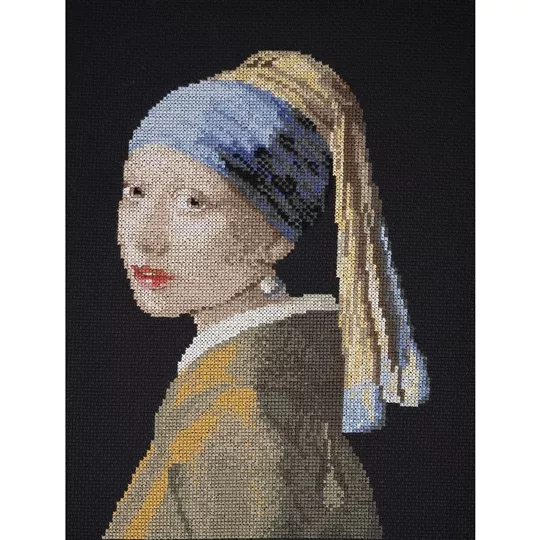 DMC Girl with a Pearl Earring Cross Stitch Kit