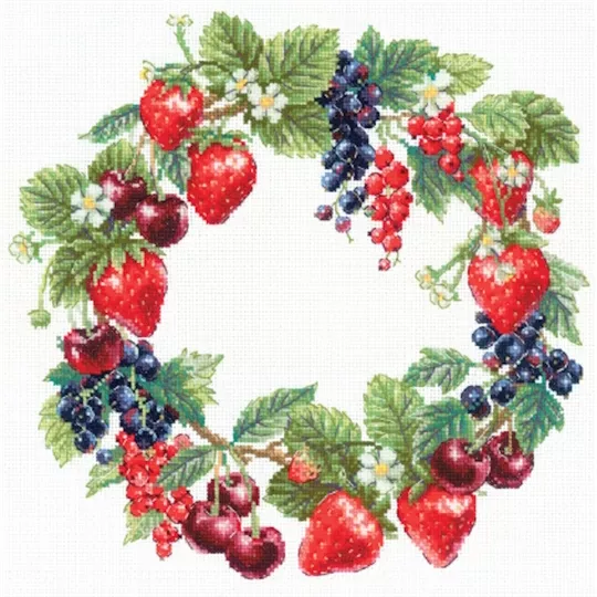 RIOLIS Wreath with Berries Cross Stitch Kit