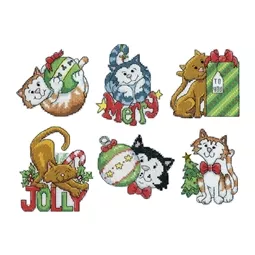 Design Works Crafts Holiday Cats Ornaments Cross Stitch Kit