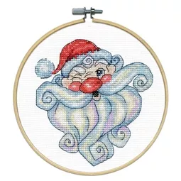 Design Works Crafts Santa Wink with Hoop Christmas Cross Stitch Kit