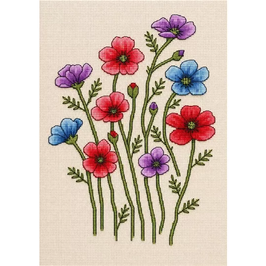 VDV Decorative Poppies Cross Stitch Kit