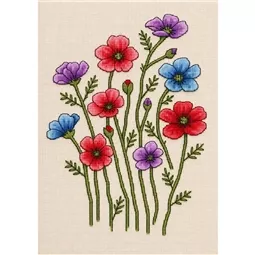 VDV Decorative Poppies Cross Stitch Kit