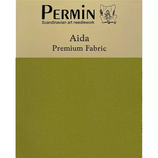 Permin 16 Count Aida - Riviera Olive Fabric