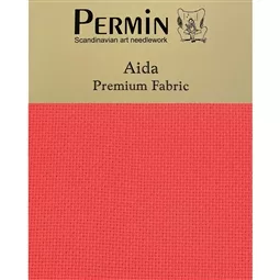 Permin 16 Count Aida - Riviera Coral Fabric