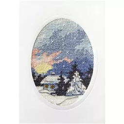Orchidea Moonlit Cottage Card Christmas Cross Stitch Kit
