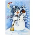 Orchidea Snowman Card Christmas Cross Stitch Kit